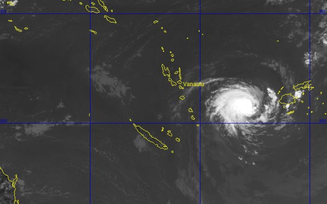 A satellite picture of Cyclone Ula, currently a category two, as it headed towards Vanuatu on Friday afternoon.