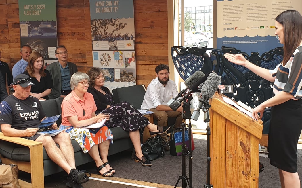 Jacinda Ardern speaks at the launch of a new report on New Zealand's use of plastic