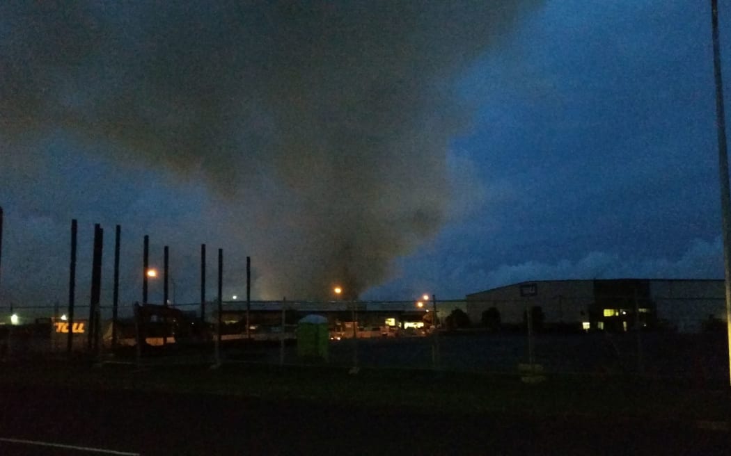 The fire in a scrap metal business in the Auckland suburb of Favona.