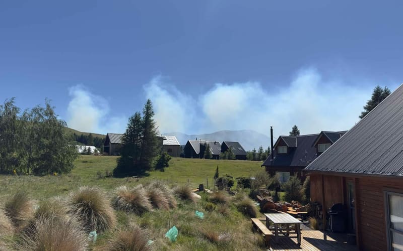 A scrub fire spreads at Bridge Hill around State Highway 73 in Canterbury on 5 November.