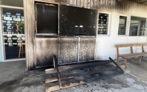 Damage can be seen on the exterior of St James Union Church: Police say a series of fires at churches in Masterton early on the morning of 22 February, 2025, are suspicious.