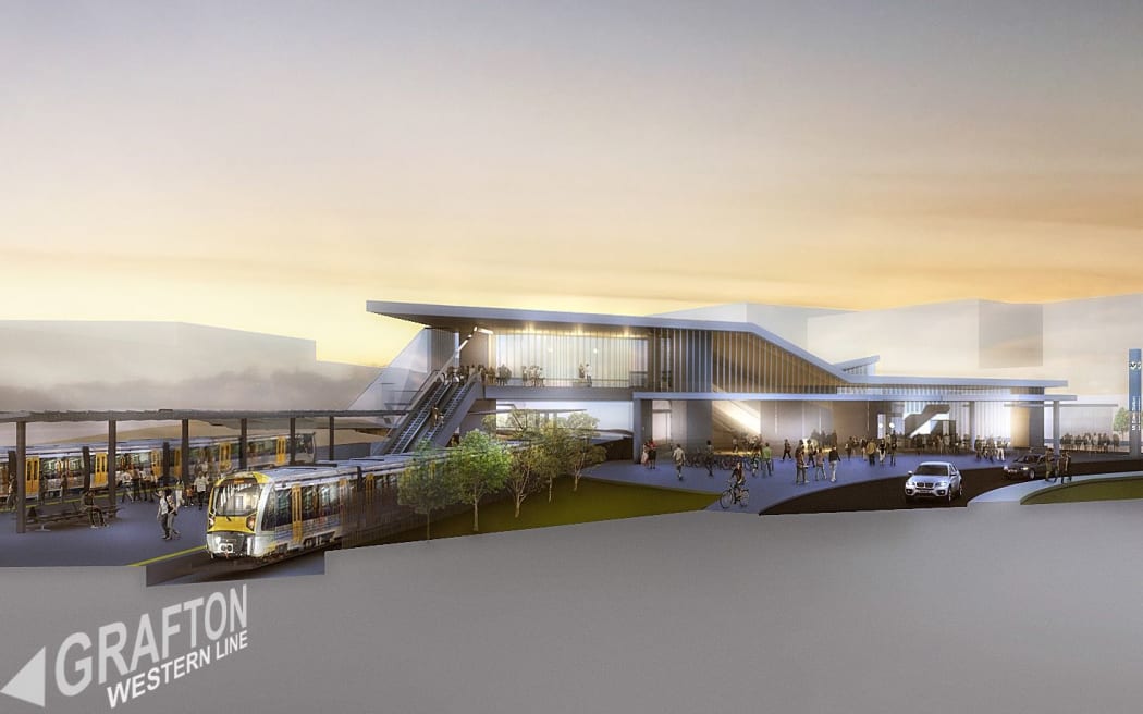 An artists impression of the new Mt Eden Station where the underground rail tunnels will connect to the western line.