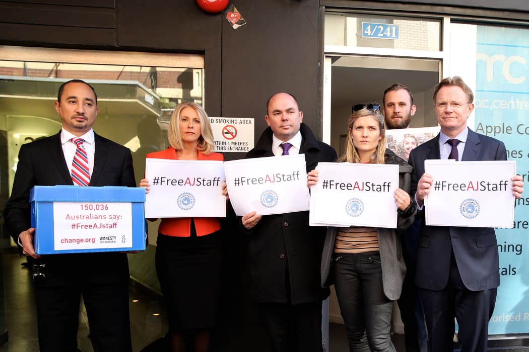 Senior journalists delivered a joint statement signed by 100 global media and human rights advocacy organisations to the consulate in Sydney on Monday.