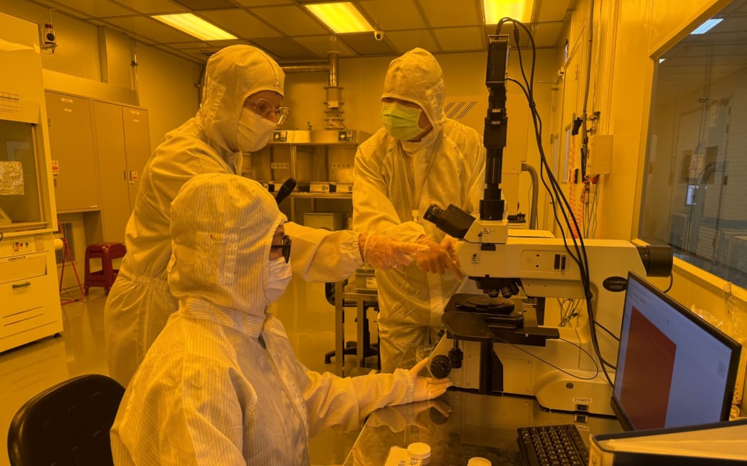 In the clean room at Tsinghua University 