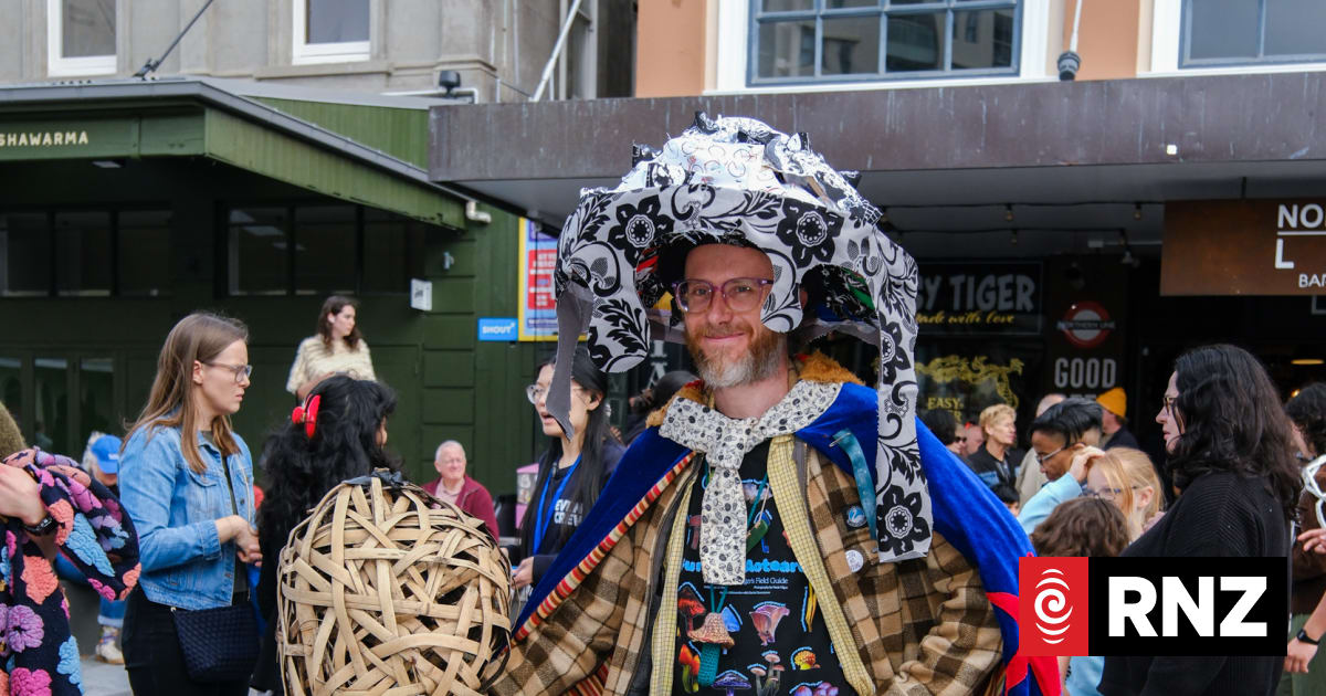 Mushroom champignons take over K Road in costume parade