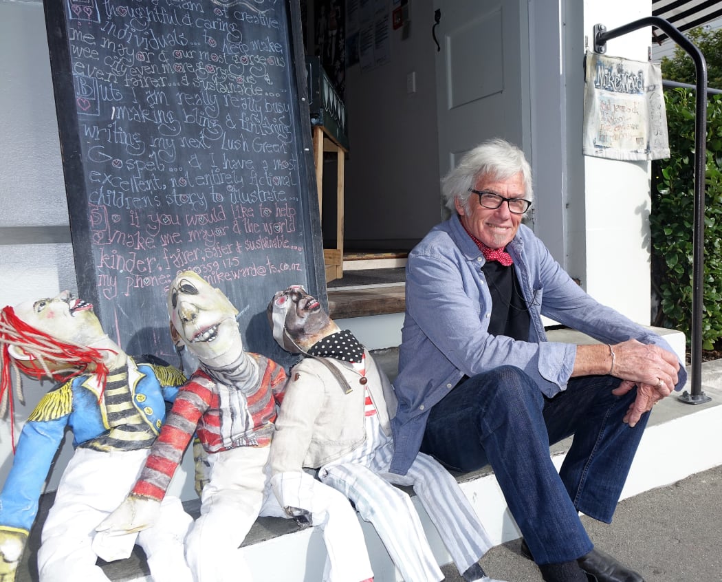 Nelson’s maverick politician, artist, author and raconteur, Mike Ward pictured outside his art studio, has announced his fifth bid for the city's mayoralty.