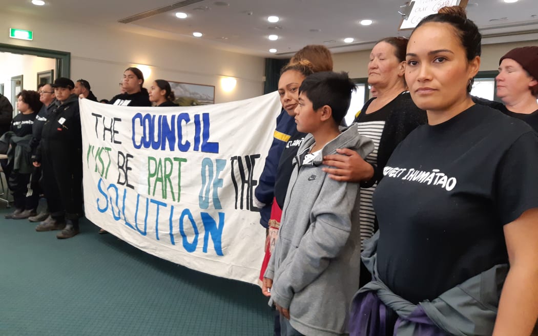 SOUL protesters at the last Auckland Council meeting of the term.