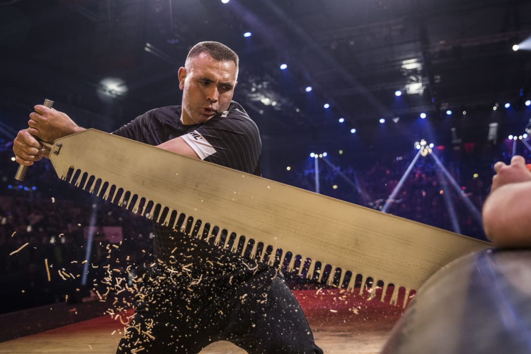 Jason Wynyard at the Timbersport World Champsionship in Stuttgart, Germany in November