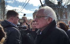 Bernie Sanders on walkabout in Concord, New Hampshire