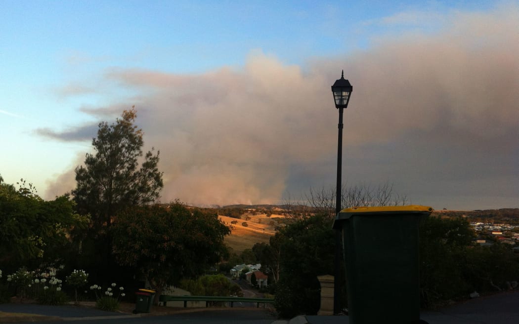 The Humbug Scrub fire which is burning out of control north of Adelaide.