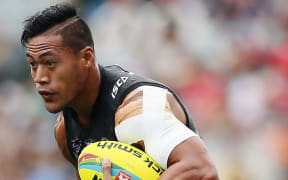 Tim Simona of the Wests Tigers at the NRL Nines. 2015.