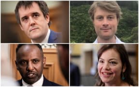 National's Chris Bishop, TOP's Ben Wylie-van Eerd, Labour's Ibrahim Omer and Greens Julie-Anne Genter.