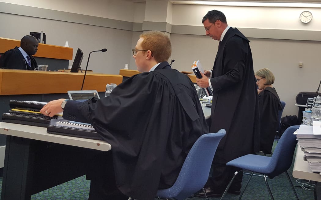 Counsel for DePuy International, Campbell McLachlan, QC, speaking at a hearing at the High Court in Wellington today.