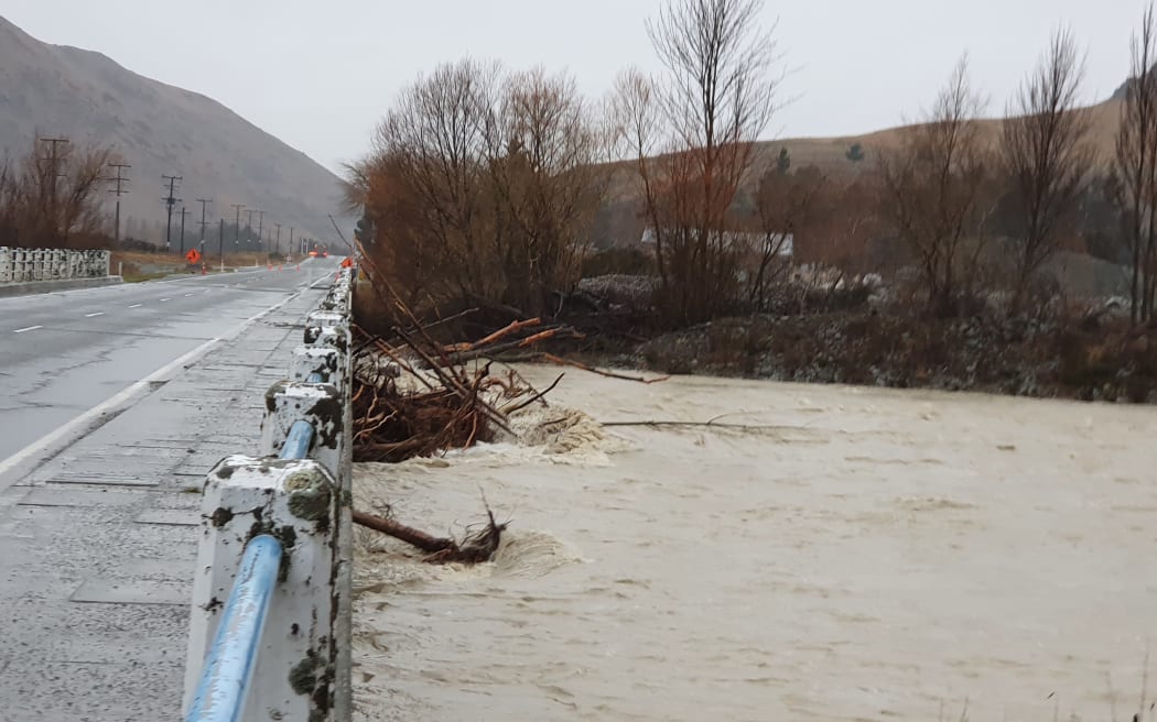 Flooding near Otematata on 19 July 2022.