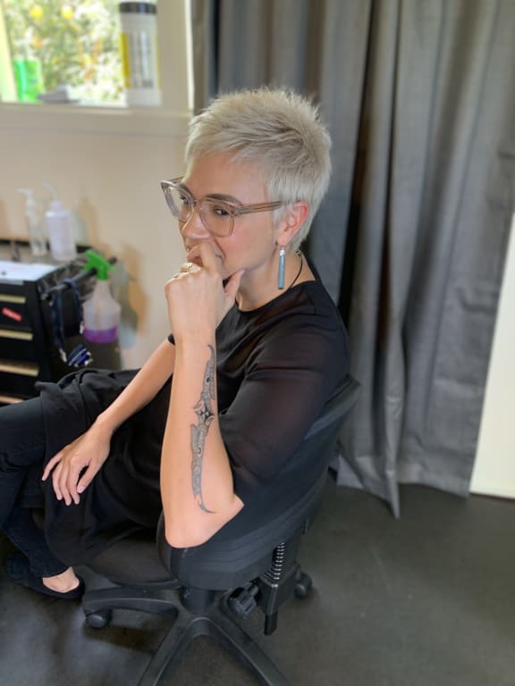 Emma Espiner with her tā moko