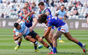 Warriors v Cronulla Sharks in NRL Rugby League.