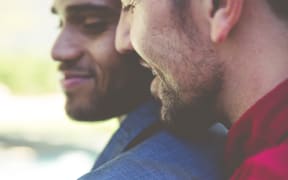 happy male gay couple