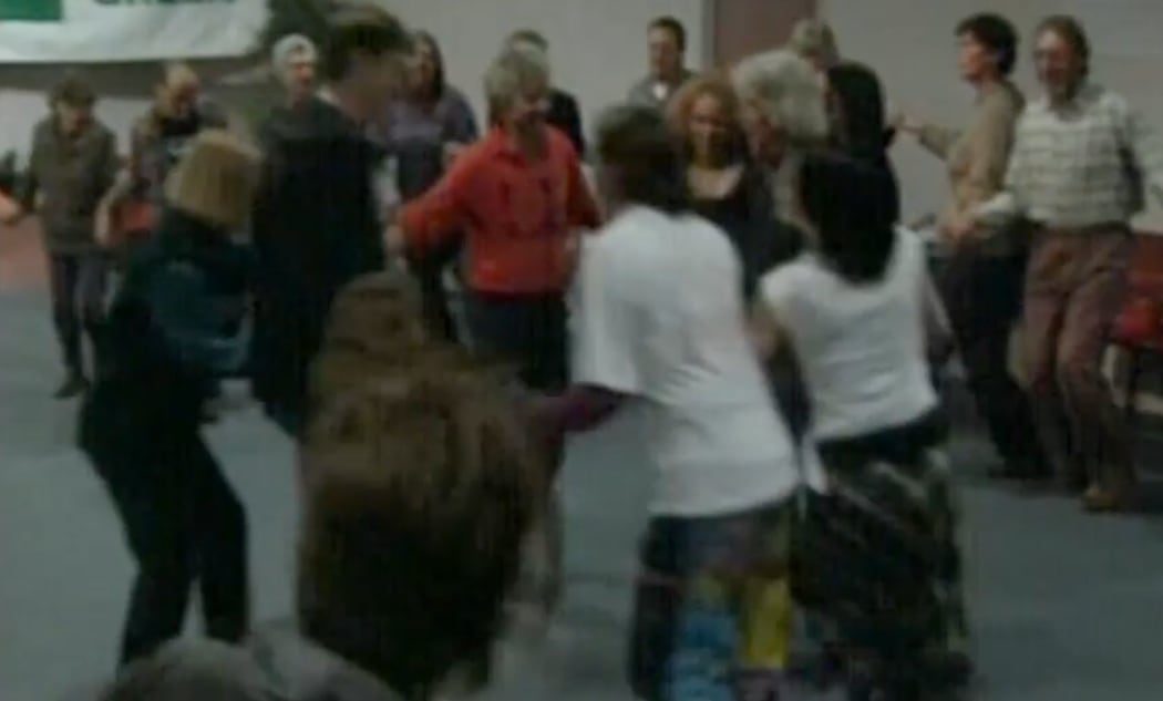 Newshub rolls out the morris dancing footage again - must be a Green party conference on.