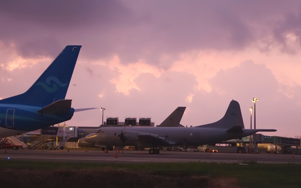 Defence Force Planes at Nadi International Airport in Fiji after Cyclone Winston