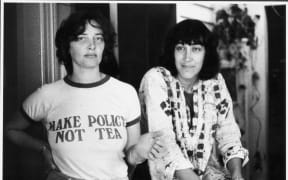 ONE TIME USE ONLY - for Joelle story on second-wave feminists, publication March 2017. In the photo are Bronwyn Gray, left, and her partner, Lesley Boyles.