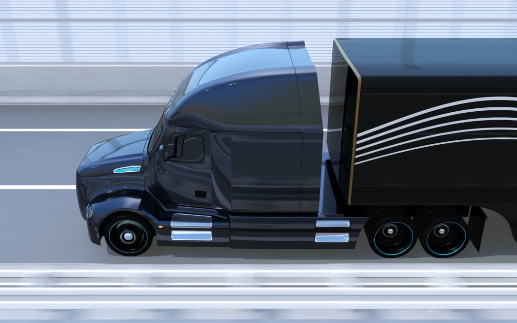 A 3D image of an American heavy fuel cell electric truck