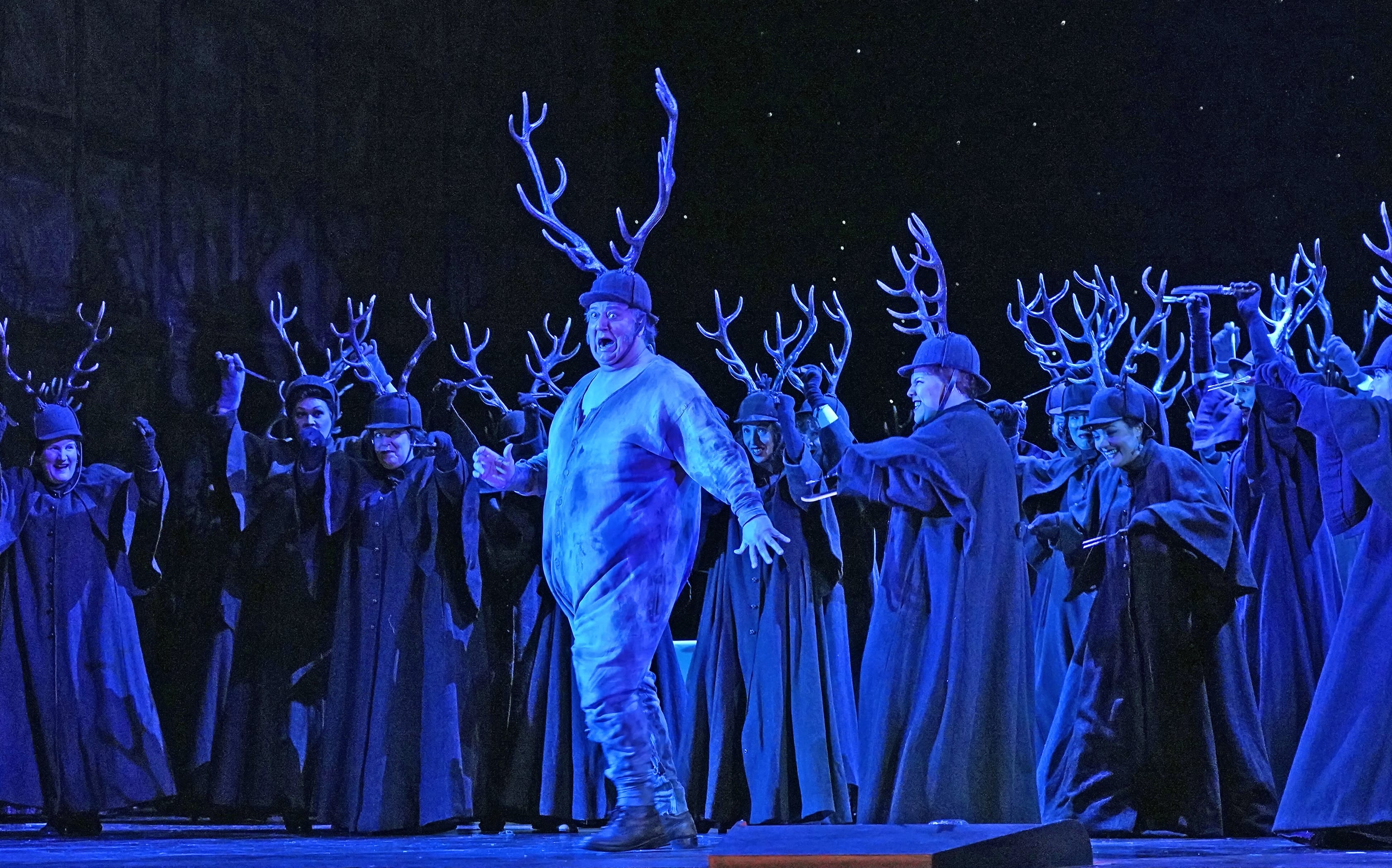 A scene from Act III of Falstaff at The Met