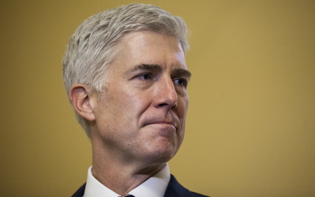 Supreme Court Nominee Neil Gorsuch during a meeting with Senate Majority Leader Mitch McConnell on Capitol Hill in Washington DC.