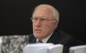 Operation Burnham Inquiry member Sir Geoffrey Palmer during day one of the hearing at the High Court in Wellington.