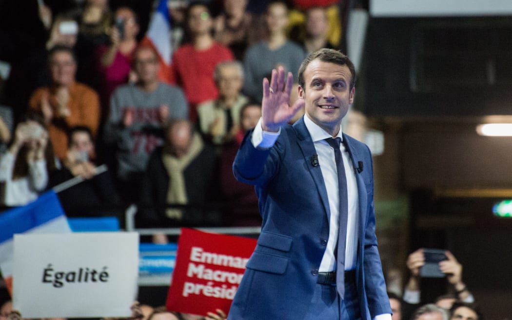 Emmanuel Macron, former Minister of Finance, gives a speech in Lyon in front of 16,000 for the french Presidential Elections, 4th February 2017. Emmanuel Macron is the leader of political movement "En Marche".