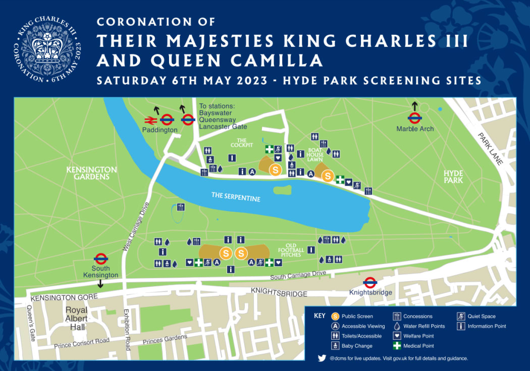 Coronation screening sites map