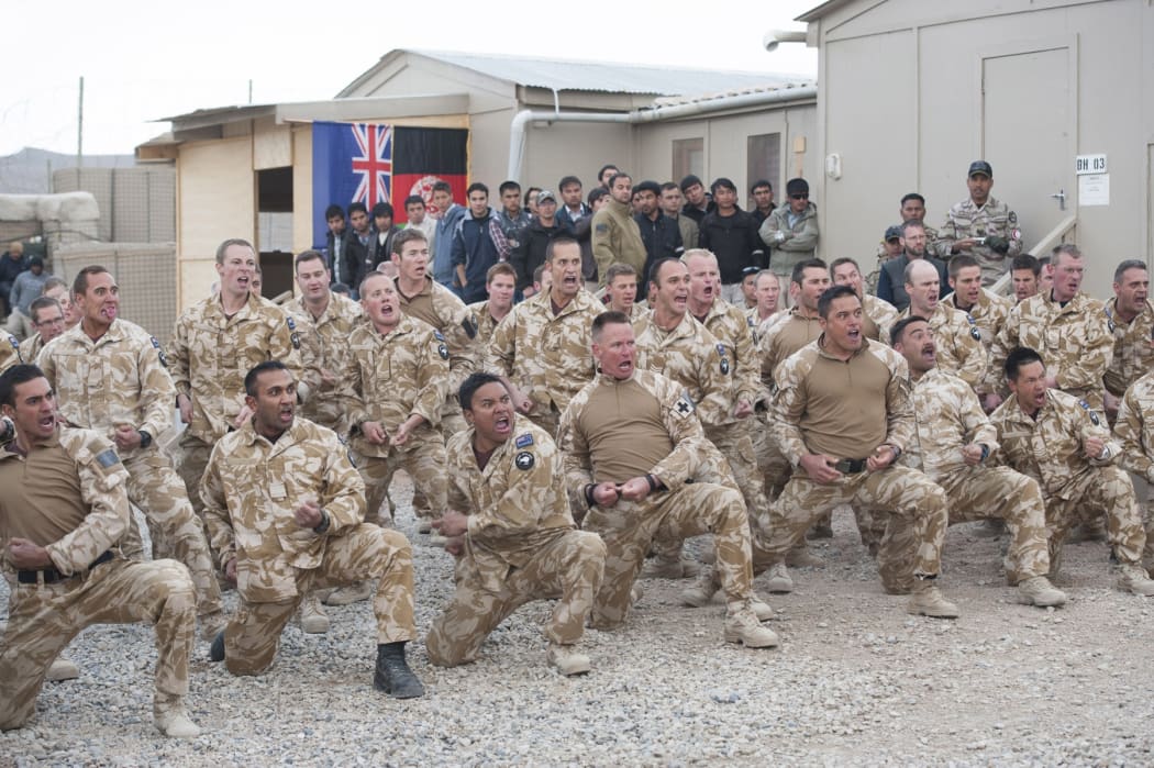 New Zealand soliders performing a powhiri at KiwBase.