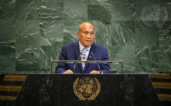 Kiribati President David Adeang at the 80th session of the United Nations General Assembly in New York.