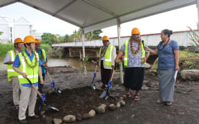 Samoa Prime Minister Tuila'epa Sa'ilele Malielegaoi at groundbeaking for new Vaisigano bridge