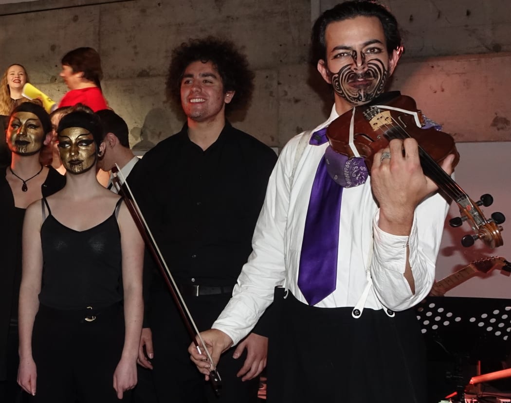 Performing arts students in action at the launch.