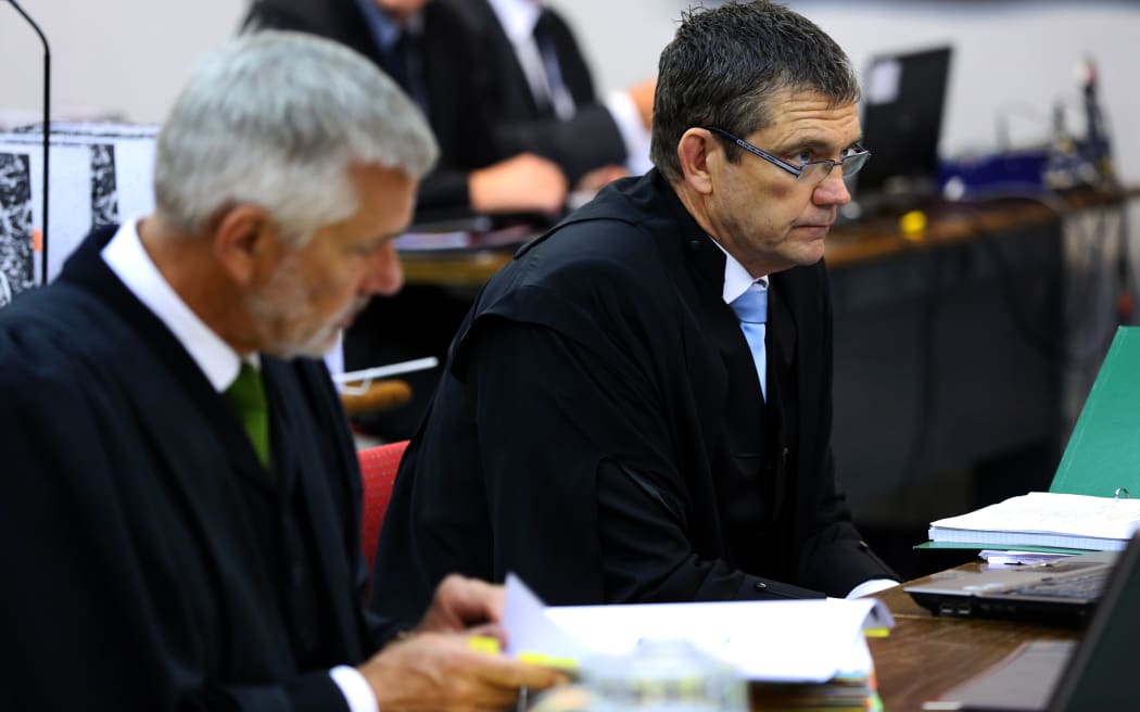 Lead prosecutor Philip Morgan, QC (right) and Ben Vanderkolk (left).