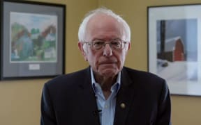 In this video still image Bernie Sanders announces the suspension of his presidential campaign on 8 April 2020.