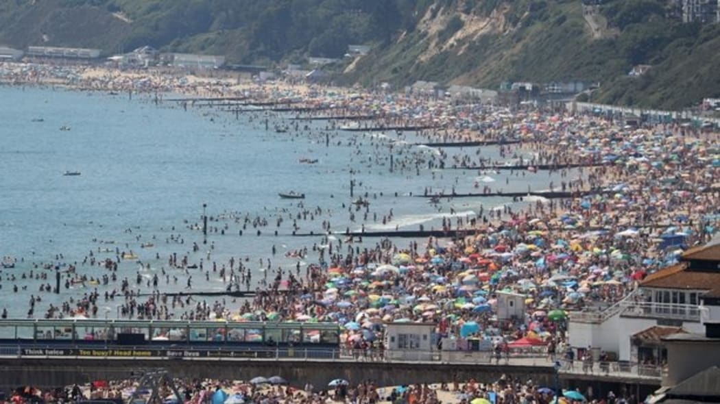 Crowds throng to Bournemouth in the UK.