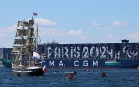 The Belem arrives in Marseille with the Olympic flame on board, the Belem transports the Olympic flame from Athens to Marseille, May 2024.