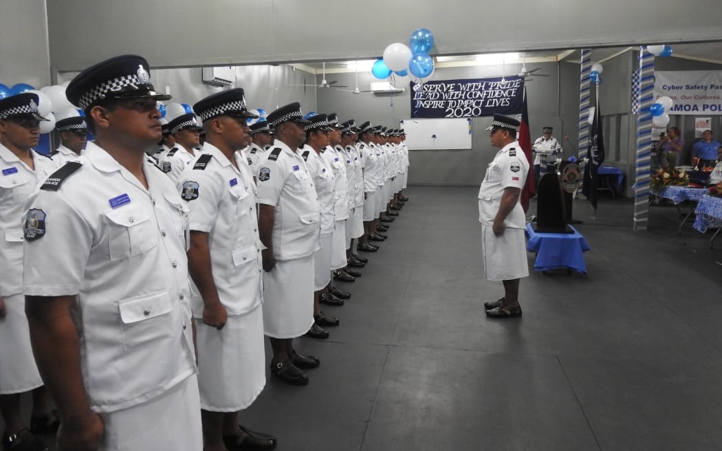 The graduating class of police recruits.