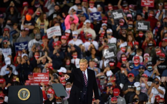 President Donald Trump speaks at a campaign rally at Atlantic Aviation on September 22, 2020, Pennsylvania.