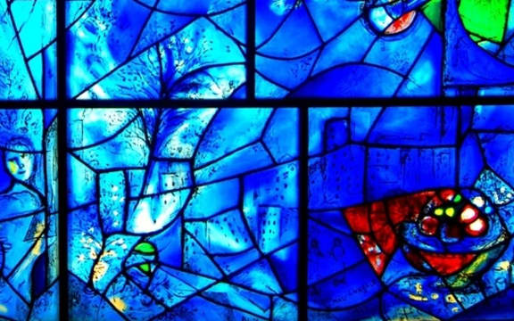 Stain glassed window designed by Chagall