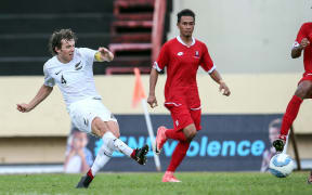 New Zealand captain Joe Bell shoots and scores against Tonga