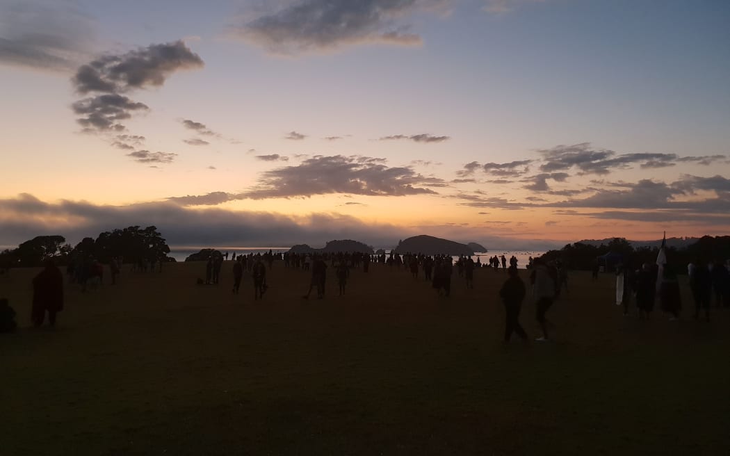 People gather at Waitangi.