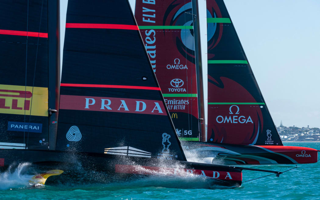 Luna Rossa Prada Pirelli Team and Emirates Team New Zealand, Auckland 2020.