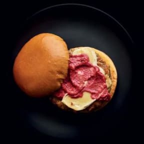 Chicken and Mushroom Burger with Strawberry Ketchup