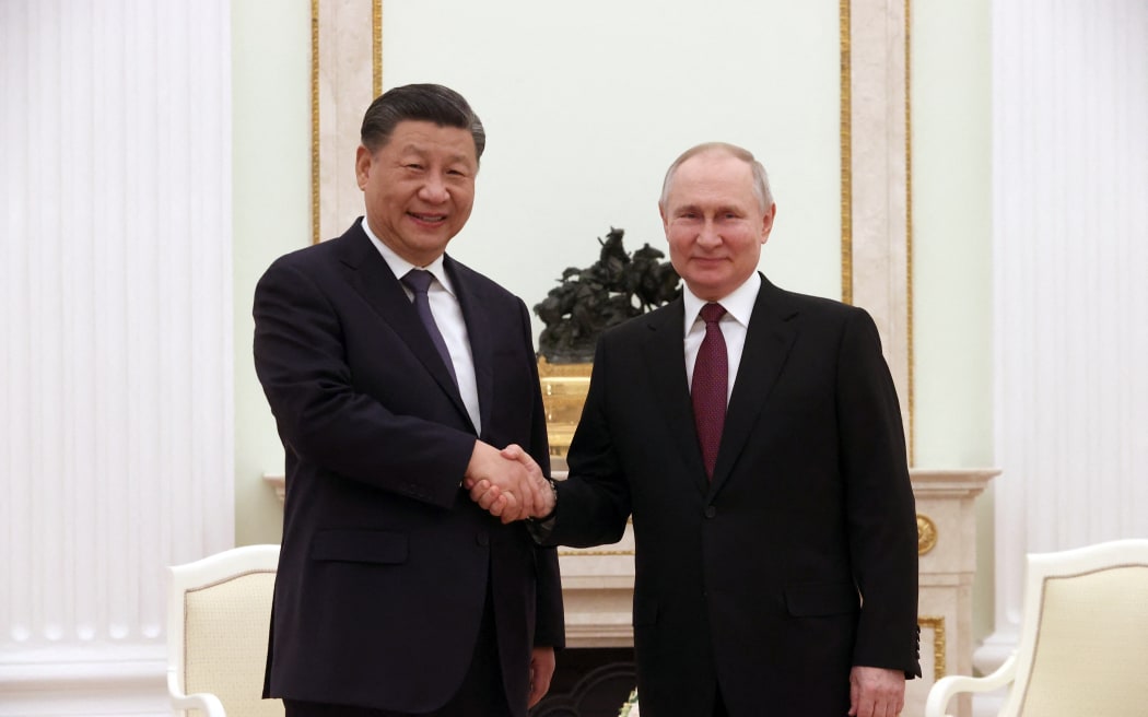 Russian President Vladimir Putin meets with China's President Xi Jinping at the Kremlin in Moscow on 20 March, 2023.