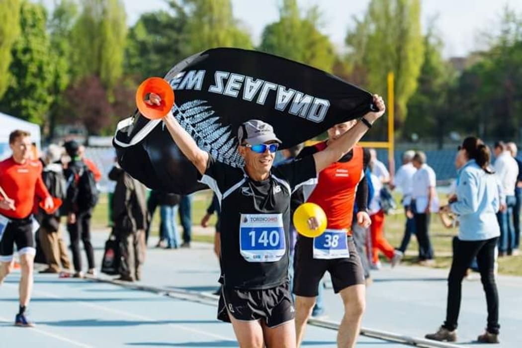 Wayne Botha completing an ultramarathon.