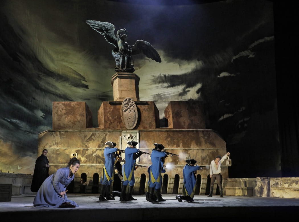 A scene from Act III of Tosca at The Met