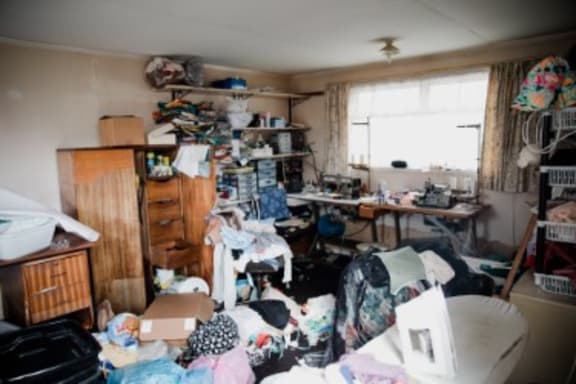 Fabrics and craft work in Kaye's workshop were left saturated in the flood.