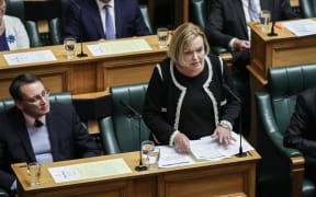 Leader of the Opposition Judith Collins next to her Deputy during the first Question Time of the 53rd Parliament